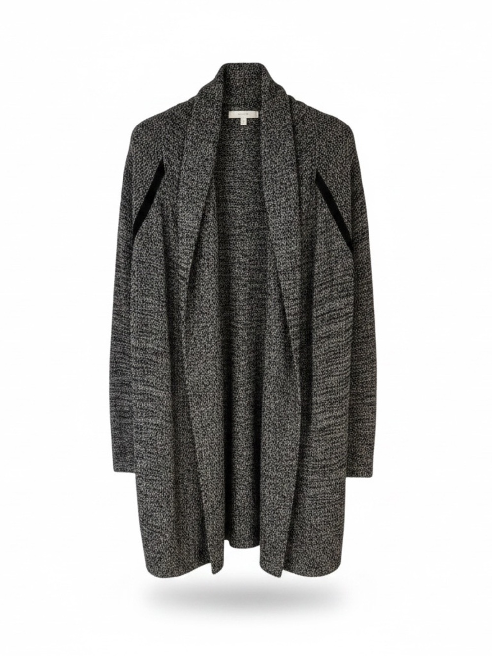 Athleta Heather Charcoal Draped Open-Front Cardigan